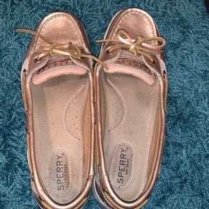 Rose gold sperry’s